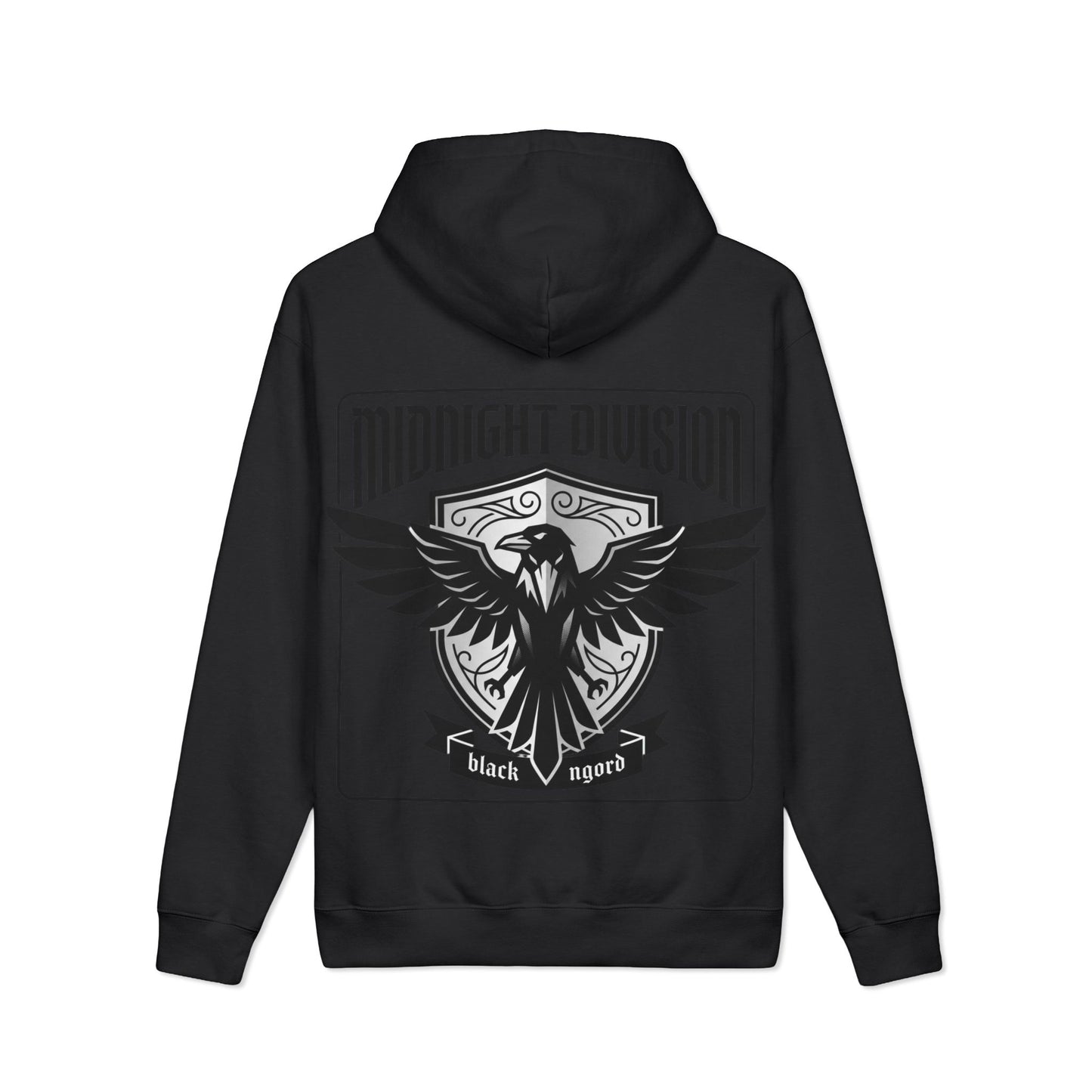 Midnight Division Logo Hoodie — Vintage Raven Emblem Heavyweight Hoodie