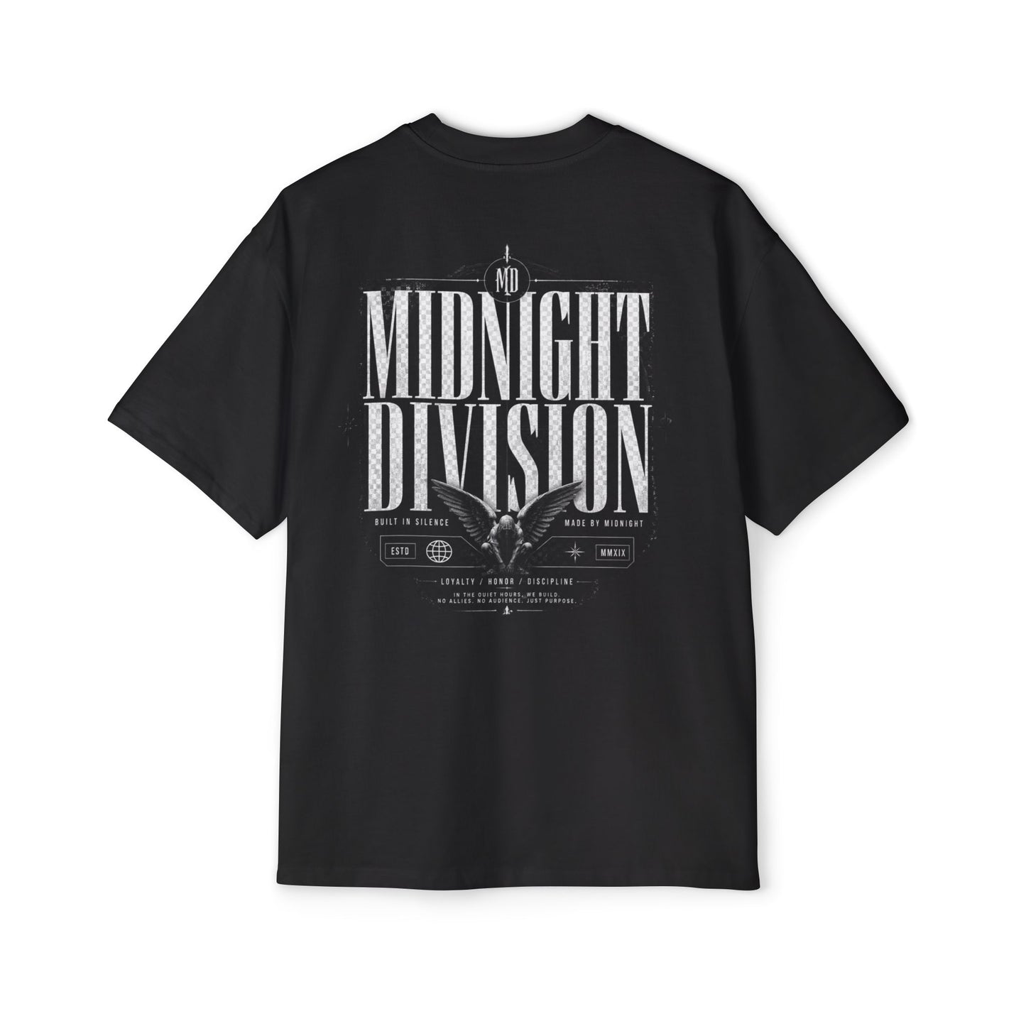 Midnight Division Graphic Tee — Men's Band-Style Oversized T-Shirt