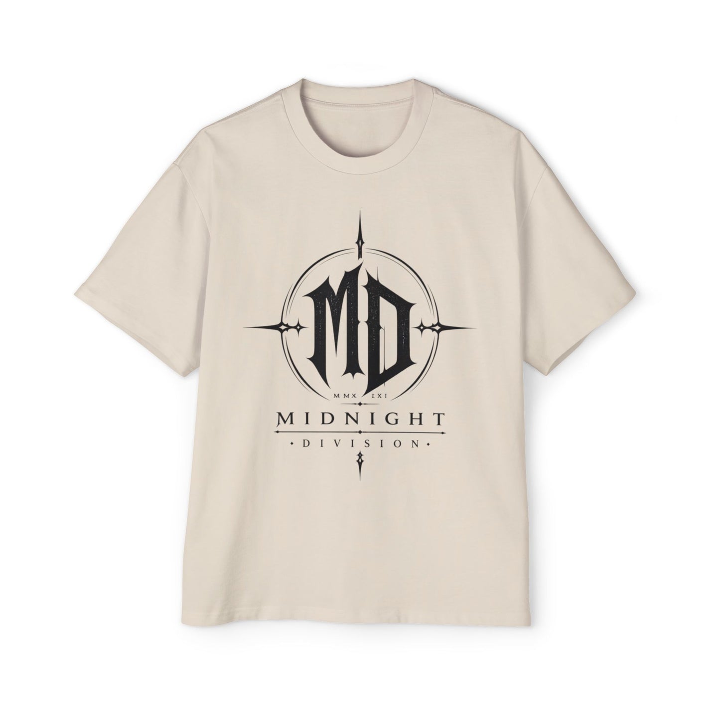 Midnight Division Graphic Tee — Men's Band-Style Oversized T-Shirt