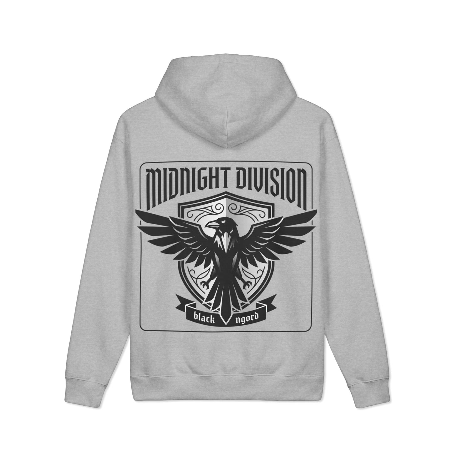 Midnight Division Logo Hoodie — Vintage Raven Emblem Heavyweight Hoodie