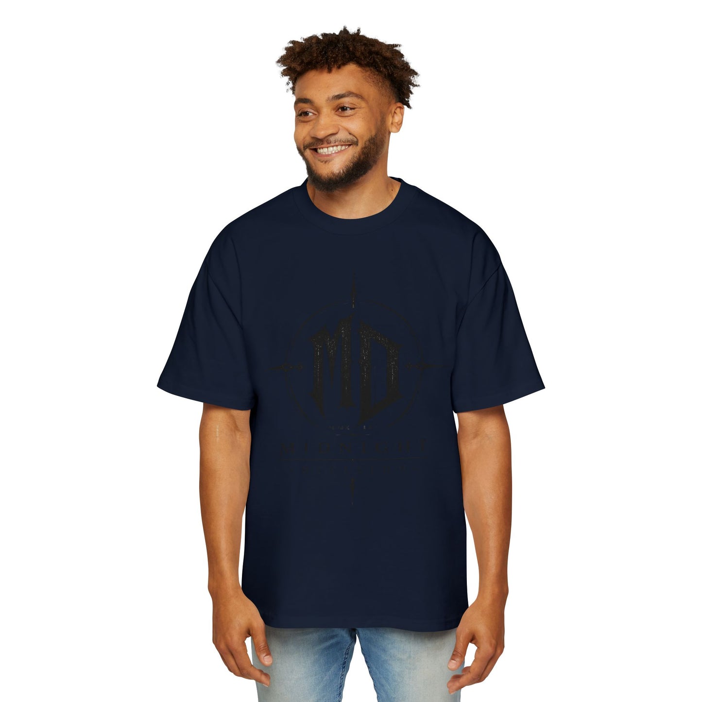Midnight Division Graphic Tee — Men's Band-Style Oversized T-Shirt