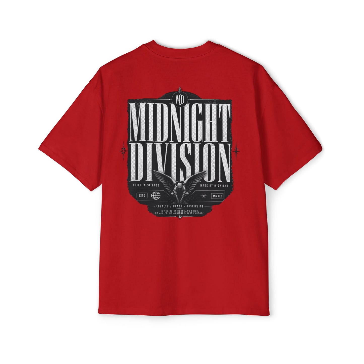 Midnight Division Graphic Tee — Men's Band-Style Oversized T-Shirt