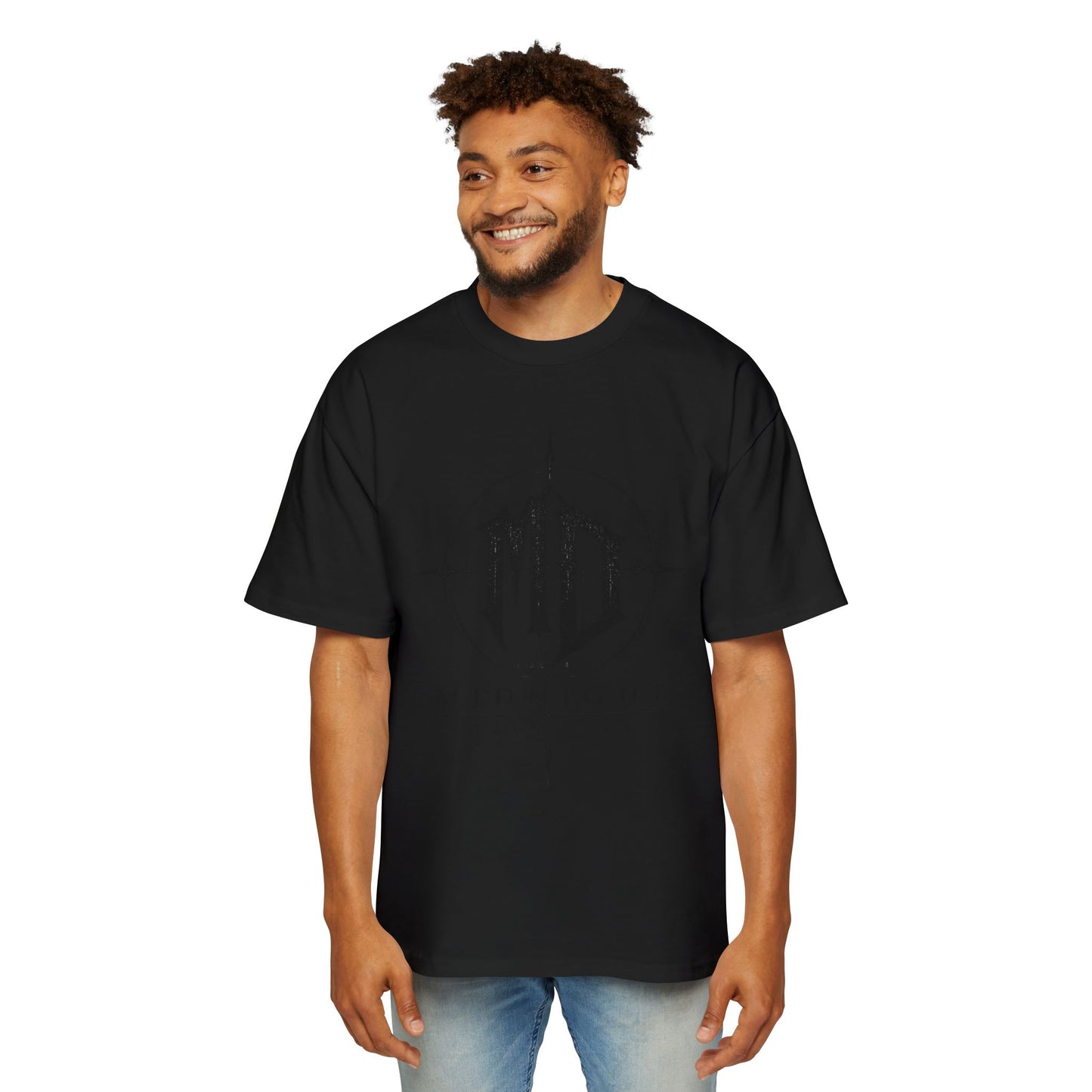 Midnight Division Graphic Tee — Men's Band-Style Oversized T-Shirt