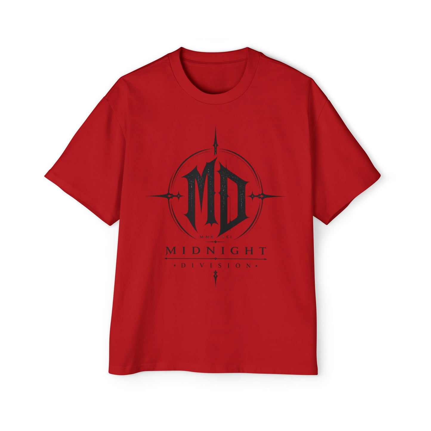 Midnight Division Graphic Tee — Men's Band-Style Oversized T-Shirt