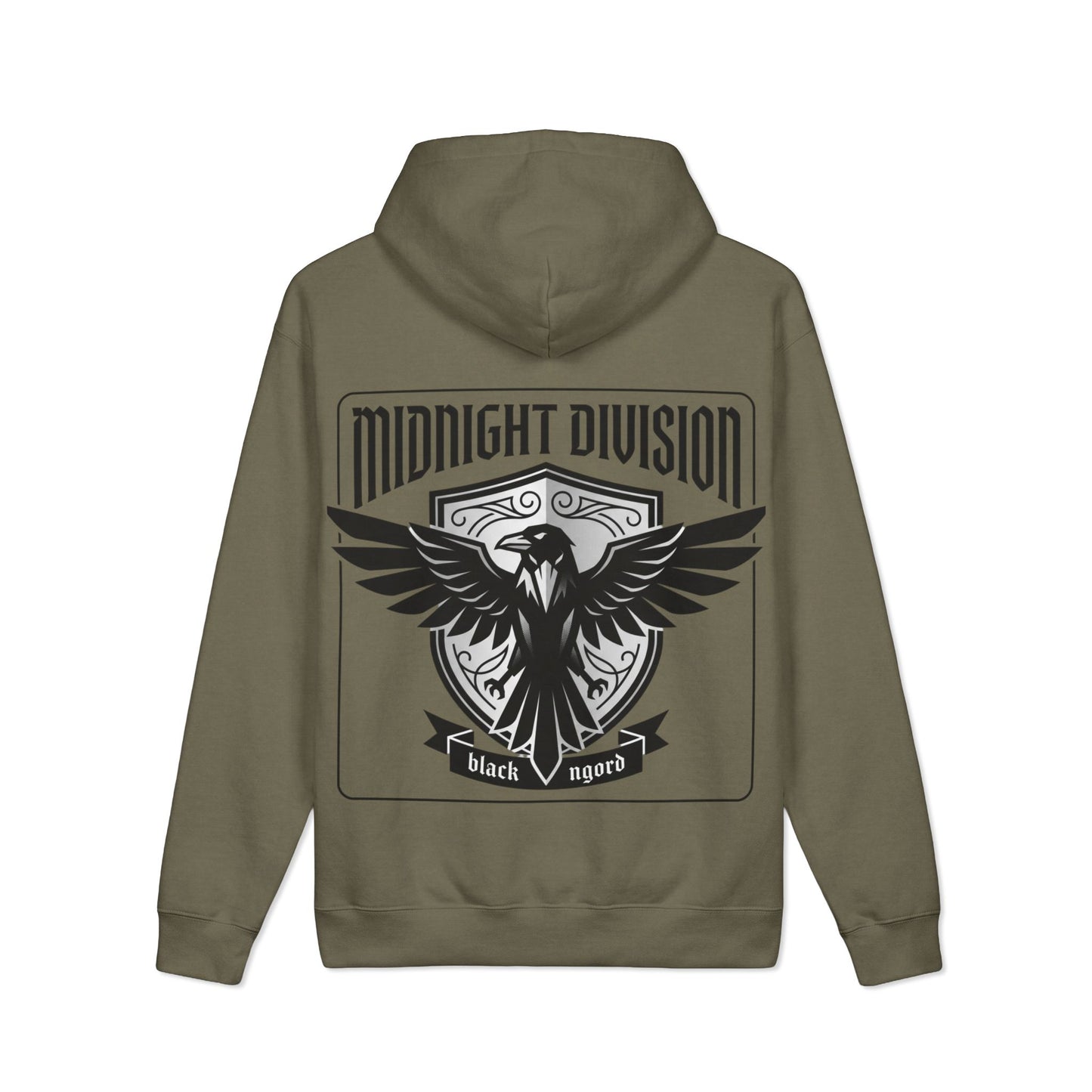 Midnight Division Logo Hoodie — Vintage Raven Emblem Heavyweight Hoodie