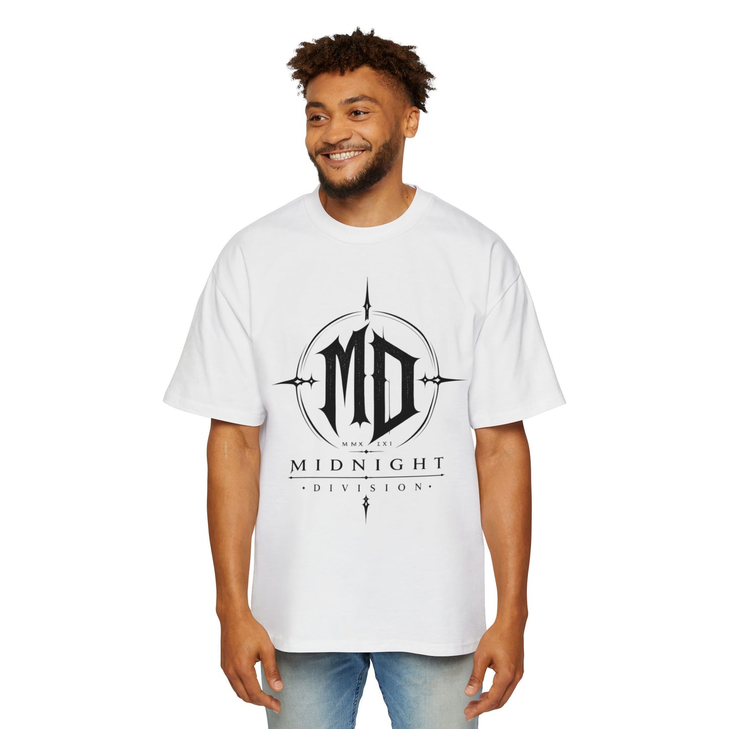 Midnight Division Graphic Tee — Men's Band-Style Oversized T-Shirt