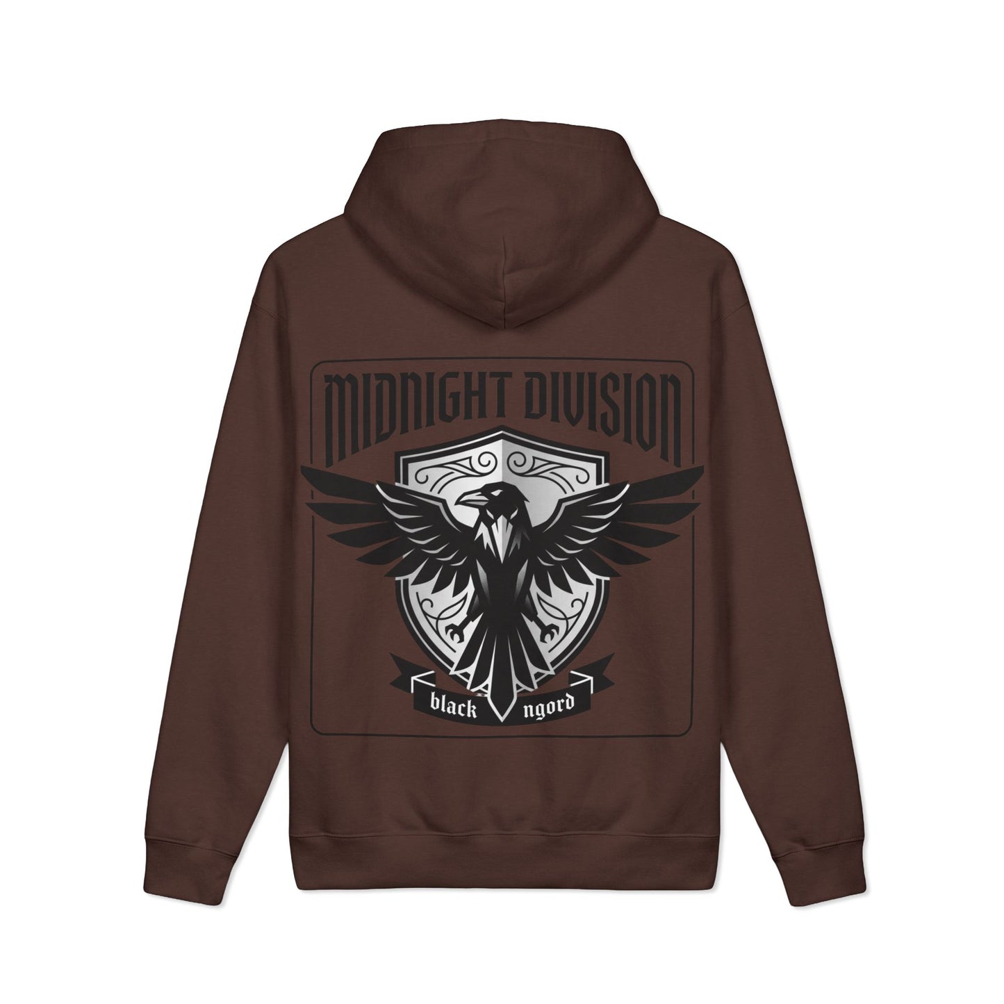 Midnight Division Logo Hoodie — Vintage Raven Emblem Heavyweight Hoodie