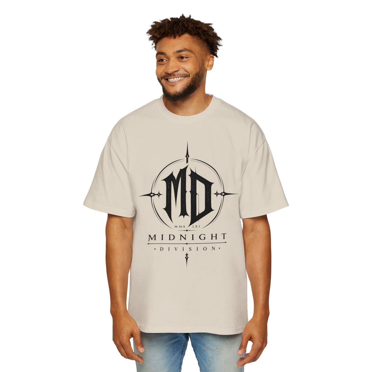 Midnight Division Graphic Tee — Men's Band-Style Oversized T-Shirt