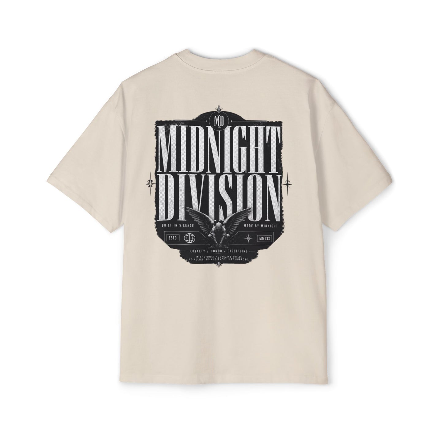 Midnight Division Graphic Tee — Men's Band-Style Oversized T-Shirt