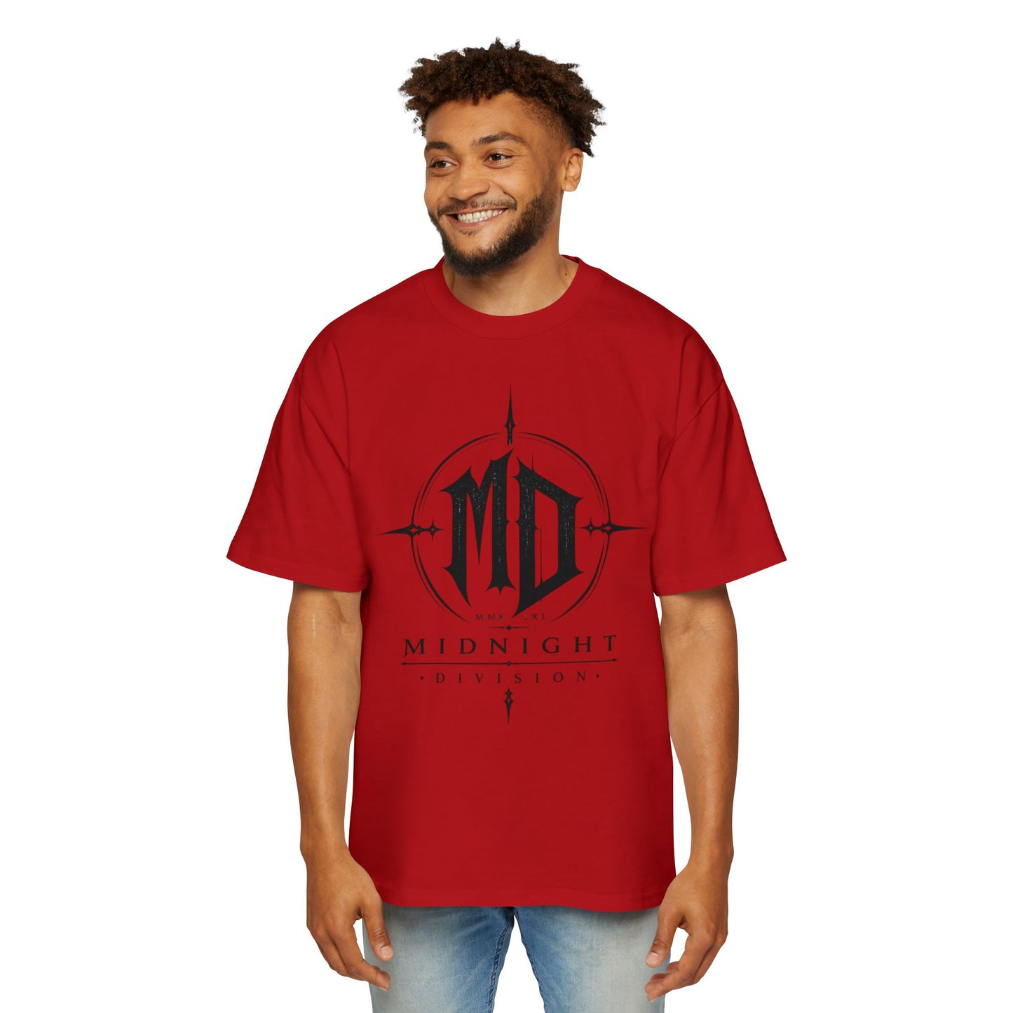 Midnight Division Graphic Tee — Men's Band-Style Oversized T-Shirt