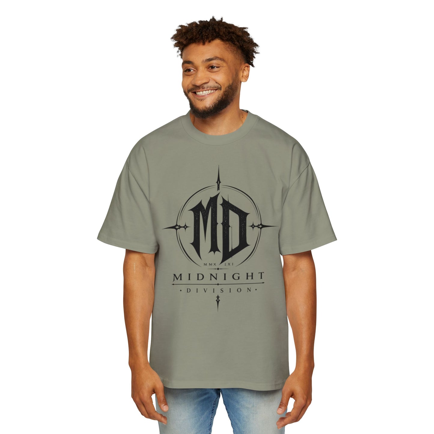 Midnight Division Graphic Tee — Men's Band-Style Oversized T-Shirt