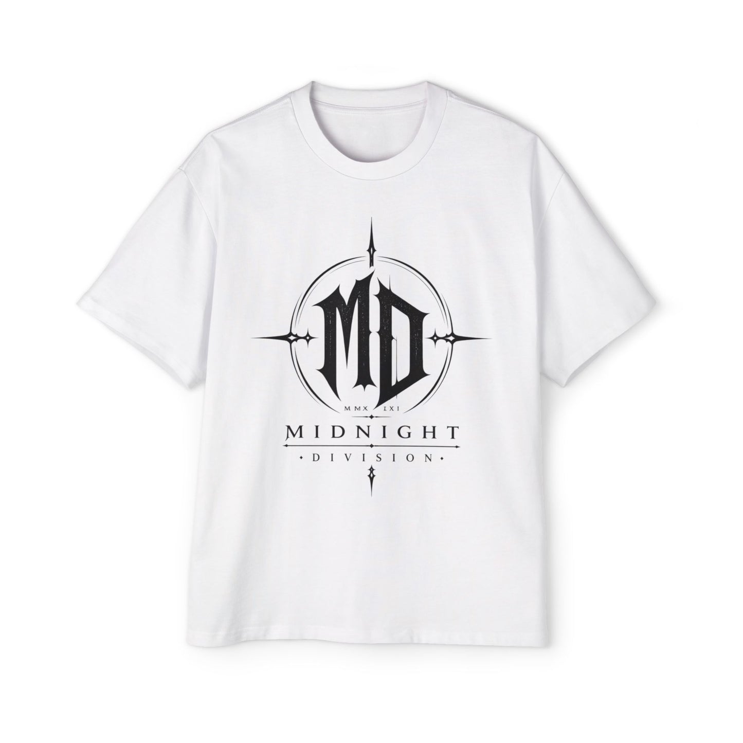Midnight Division Graphic Tee — Men's Band-Style Oversized T-Shirt