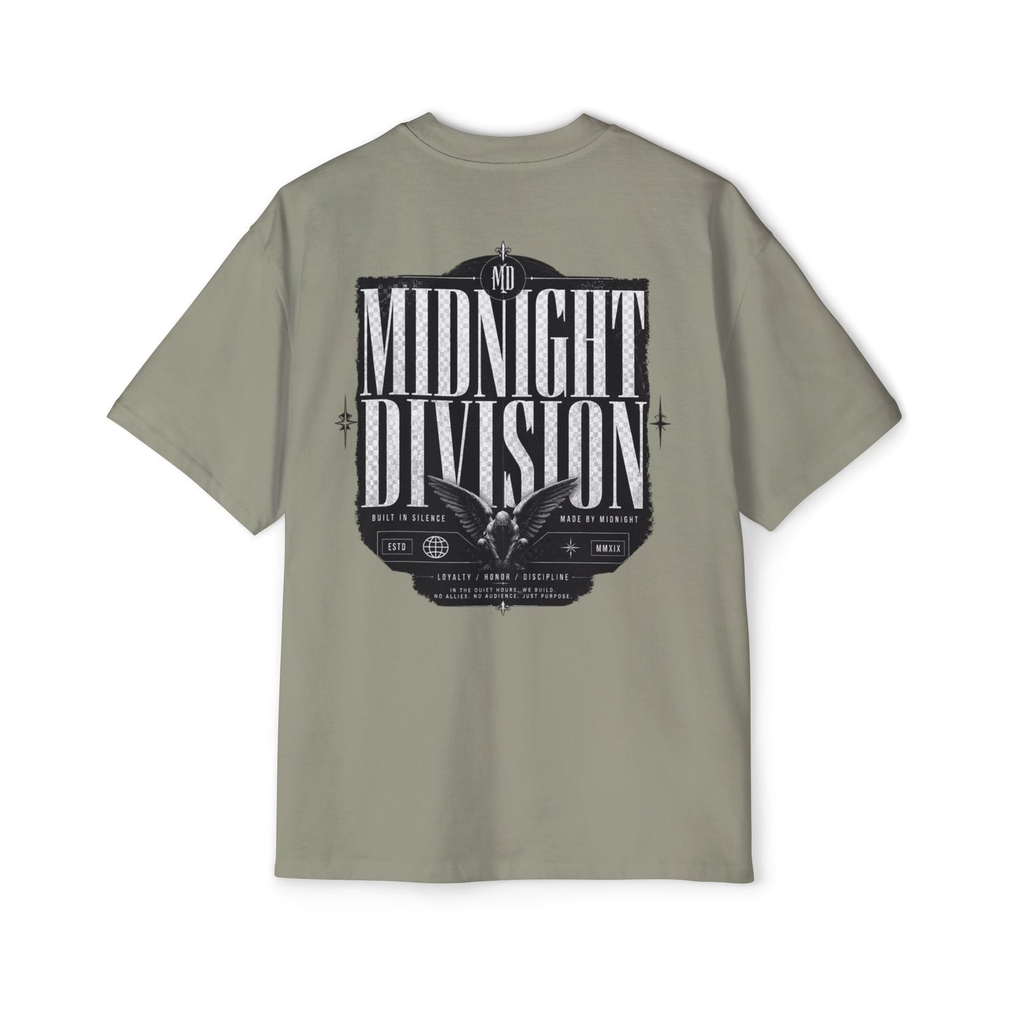 Midnight Division Graphic Tee — Men's Band-Style Oversized T-Shirt