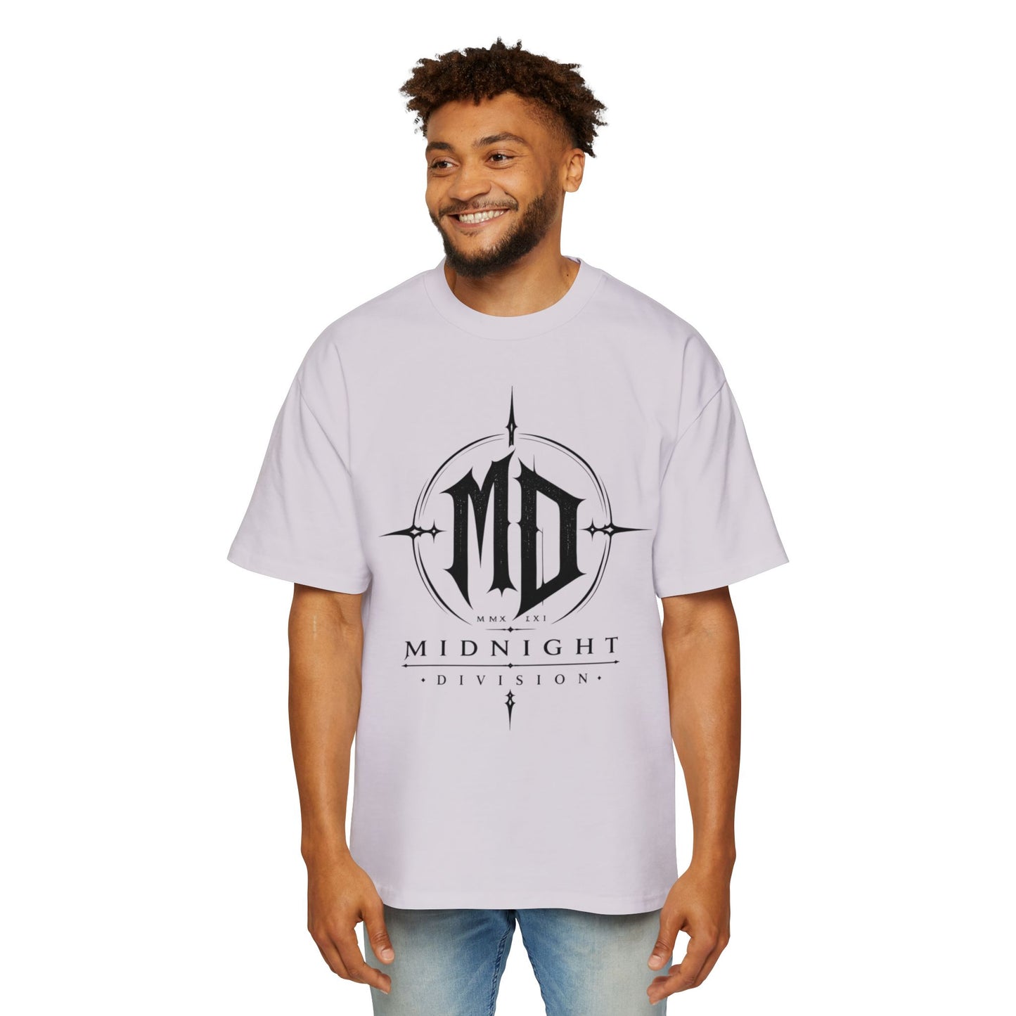 Midnight Division Graphic Tee — Men's Band-Style Oversized T-Shirt