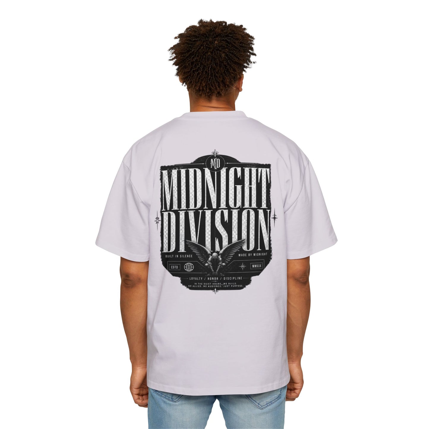 Midnight Division Graphic Tee — Men's Band-Style Oversized T-Shirt